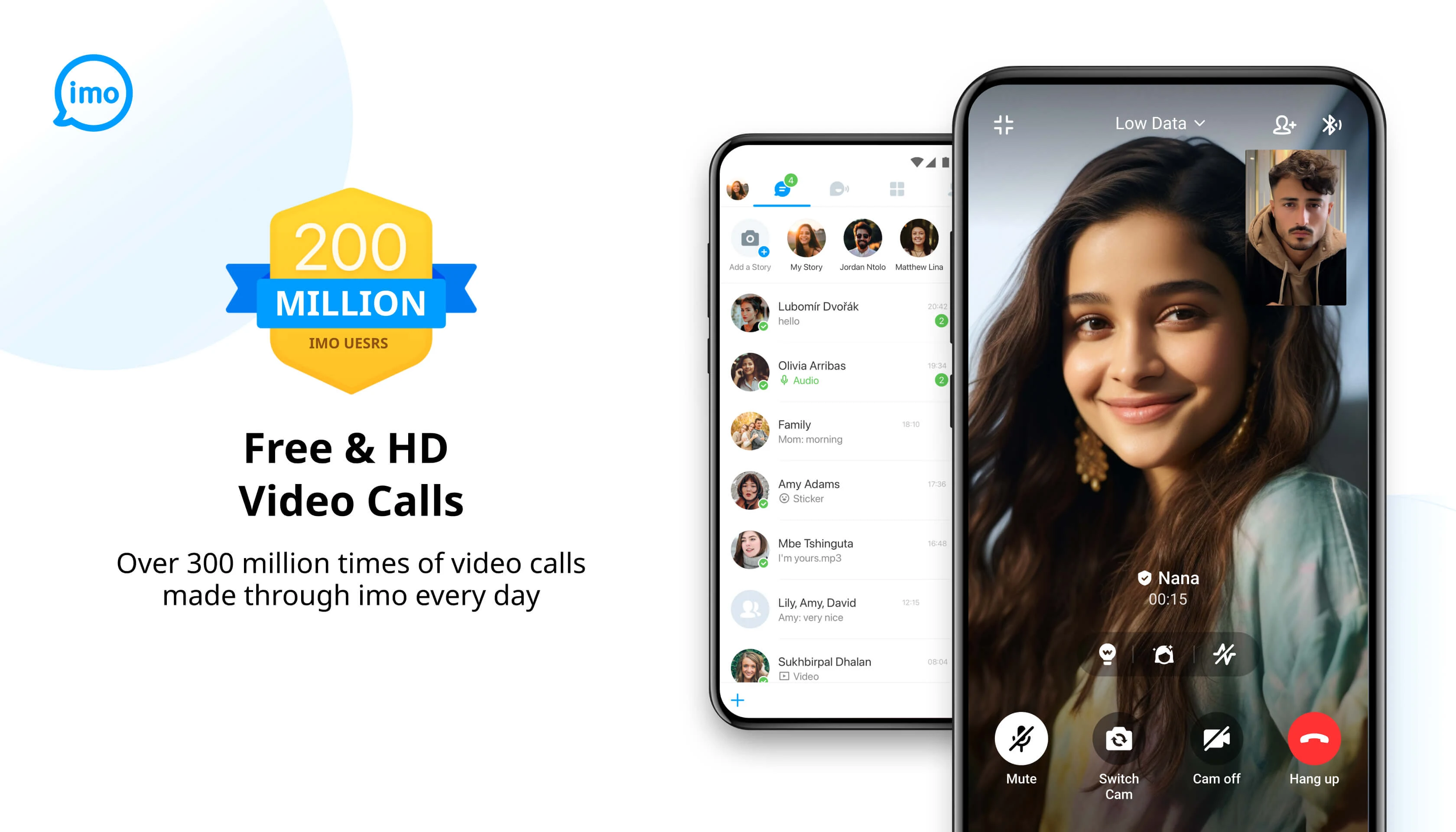 imo beta -video calls and chat screenshot